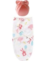 Newborn Sleeping Bag Cotton Baby Swaddle Wrap Adjustable Newborn Sleepsack Hat Set Anti-kick Swaddle Warm Soft Blanket - Image 2