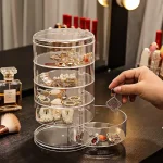 Jewelry Collection Box Transparent Multi-Layer Rotating Desktop Collection dust-Proof Finishing Makeup Box Rack Make-up Rack Transparent - Image 2
