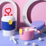 Tawakkal Mart Milk Powder Container, Baby Food Storage, Snack Box, Travel Baby Milk Formula Storage moisture-proof container With heart Shape Handle - Image 3