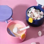 Tawakkal Mart Milk Powder Container, Baby Food Storage, Snack Box, Travel Baby Milk Formula Storage moisture-proof container With heart Shape Handle - Image 4