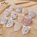 GP New Triangle Baby Bibs Baby Stuff Flower Heart Print Baby Boy Girl Feeding Babador Burp Saliva Towel Cloth Bib - Image 2