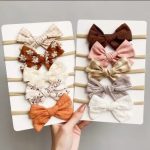 Product details of 3/5/6 Pcs/Set Baby Girl Headband Bows Elastic Hair Band Solid Color Kids Turban Hair Accessories Material:Polyestersize:About 15x9cmPackage including: 5pcs Hair Band - Image 3