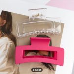 4 Pcs Pink Large Hair Claw Clips 3.4" Non-slip Big Square Matte for Women Girls, Strong Hold Banana Clips for Thick Thin Hair - Image 4
