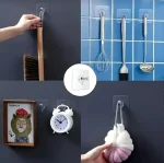 Pack 1 2 5 10 20 Pcs Self Adhesive Screw Hook Stickers Heavy Duty Drill and Nail Free Sticky Suction Cup Wall Hanging Hooks Transparent Punch Free No Scratch Strong Ceiling Hanger Hook Sticker self adhesive hook - Image 6
