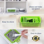 Multifunctional Vegetable Chopper with Container And Cutting Board, Suitable for Chopping