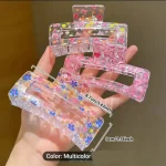 Rectangle Hair Claw Clips Pack Of 6/3/1 Transparent Matte Hair Catcher For Women And Girls Simple Hair Accessories - Image 2