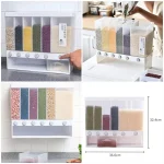 6-in-1 Cereal Dispenser – Wall Mounted Rice & Grain Storage Container, Multi-Compartment Dry Food Dispenser for Cereals, Pulses, Sugar & Snacks - Image 5