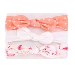 3 Pcs/Set Rabbit Ear Elastic Baby Headband Flower Printed Bows Kids Turban Girls Hair Accessories