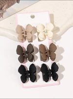 Tawakkal Mart 6 Pcs Small Mini Butterfly Claw Clips for Women Girls,Nonslip Jaw Clips for Thin Thick Hair (Beige, Khaki, Brown, Black)