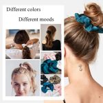 GP2/4 pcs Women Silk Scrunchie Elastic Multicolor Hair Band Ponytail Holder Headband Hair Accessories Satin Silk Solid Color Hair Ties