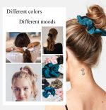 GP2/4 pcs Women Silk Scrunchie Elastic Multicolor Hair Band Ponytail Holder Headband Hair Accessories Satin Silk Solid Color Hair Ties