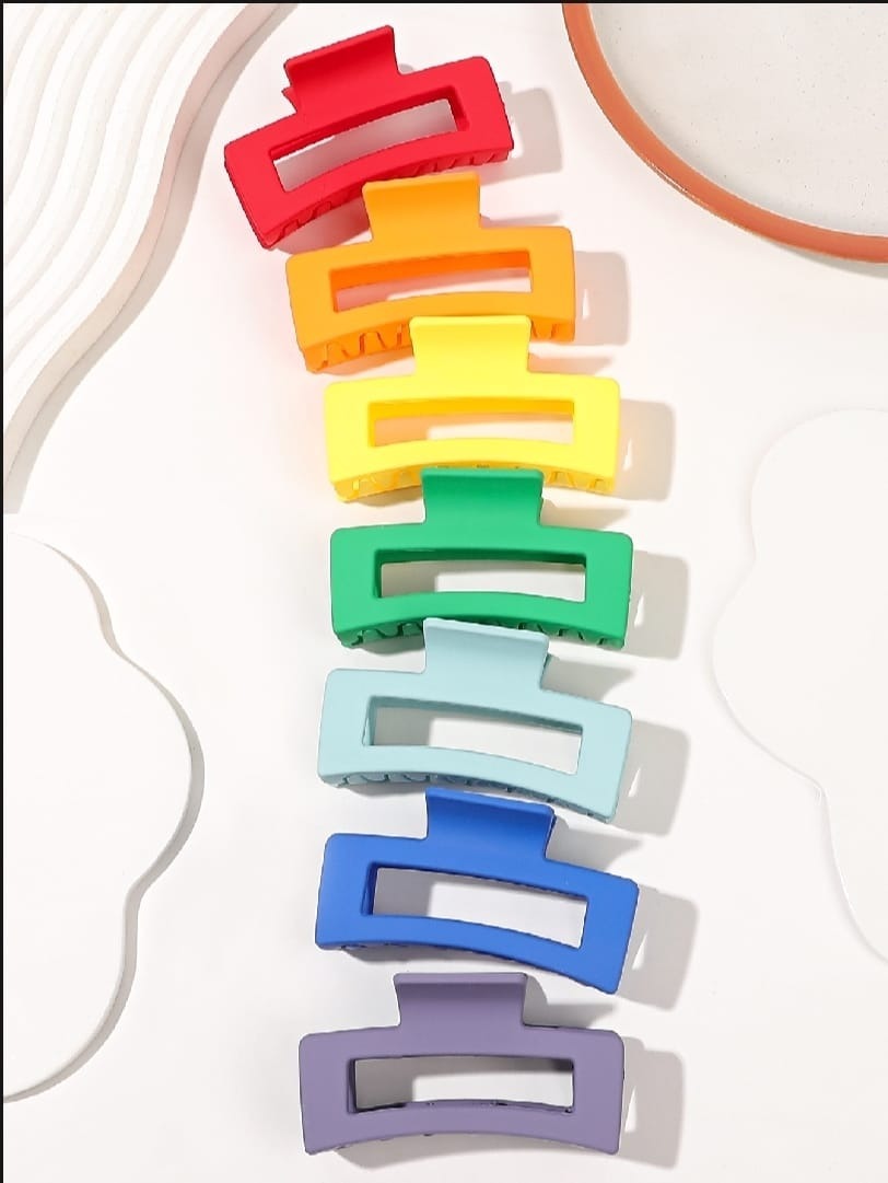 imgi_51_375538883b0946e06c69b73aacc4fe73 Tawakkal Mart 7 Pcs Big Hair Claw Clips 3.4" Non-slip Big Square Matte for Women Girls, Strong Hold Banana Clips for Thick Thin Hair - Image 1
