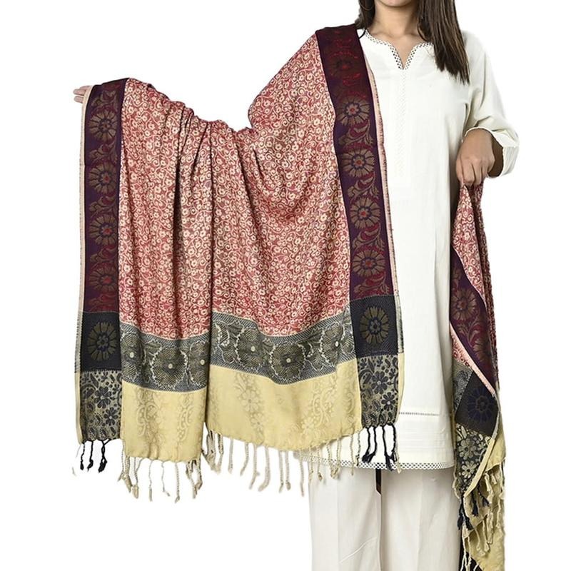 imgi_51_54012e88287ff6e84fd625ab18b09566 Shawl For Women Winters Kashmiri Heera Stole For Girls | 4 Side Jacquard Full Size Shawl and Muffler Mominas - Image 1