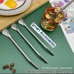 Stainless Steel Drinking Straw Spoon Tea Filter Detachable Reusable Metal Straws - Image 2