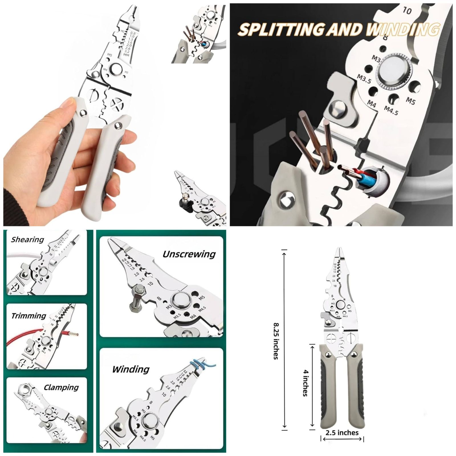 imgi_51_8cd9a0602c29ea31f5cc27e9f1040c23 Multifunctional Wire Stripper Crimper Cable Cutter Pliers, Professional Electrical Wire Stripping Tool, Crimping Tool - Image 1