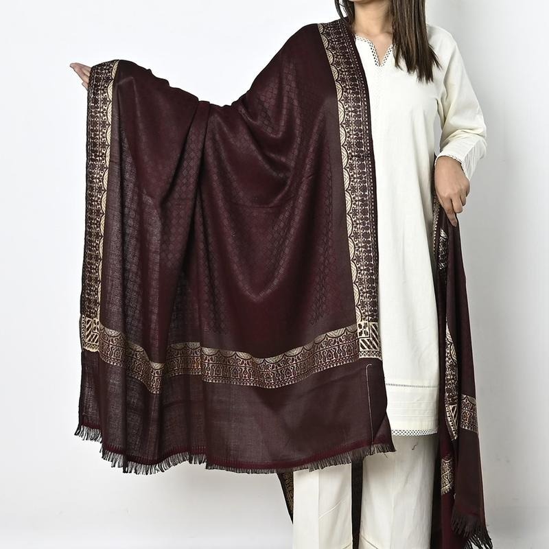 imgi_51_b4991d967d977c0aa5dcfa538db08d12 Shawl For Women Winters Kashmiri Heera Stole For Girls | 4 Side Jacquard Full Size Shawl and Muffler Mominas - Image 1