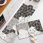 Dazzin - 2pcs Kitchen Runner Mat Non Slip Super absorbent Bedroom Long Bedside Area Rug Soft Washable Carpet Bathroom Entrance Doormat