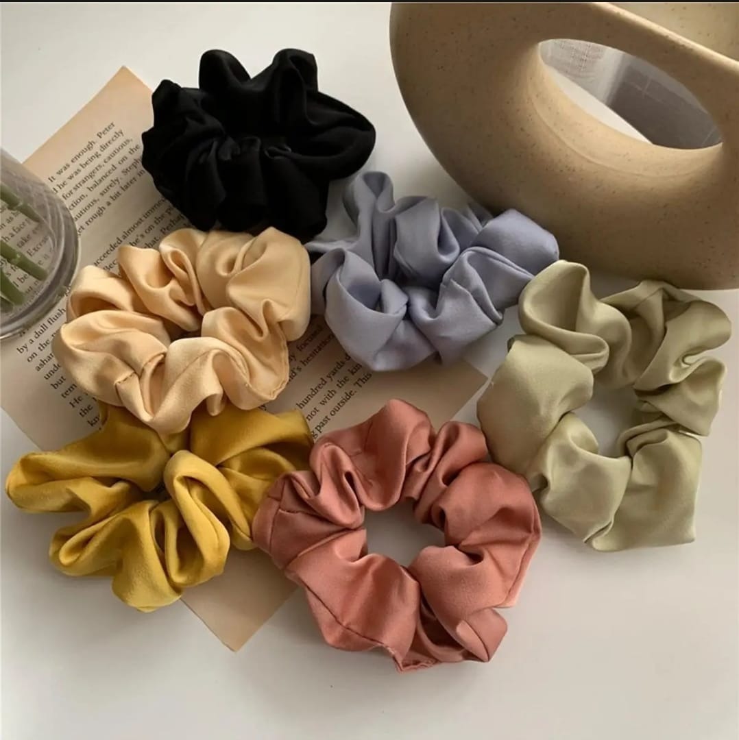imgi_52_05b240eb1df3470b620a0d9e1f7f0cb5 GP 2/4 pcs Women Silk Scrunchie Elastic Multicolor Hair Band Ponytail Holder Headband Hair Accessories Satin Silk Solid Color Hair Ties - Image 1