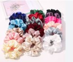 Tawakkal Mart 5 pcs Silk Satin Scrunchies For girls Hairs & Hand High Quality Hair Tie Elastic Band