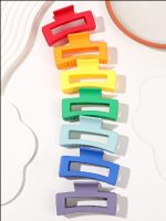 Tawakkal Mart 7 Pcs Big Hair Claw Clips 3.4" Non-slip Big Square Matte for Women Girls, Strong Hold Banana Clips for Thick Thin Hair