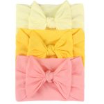 3Pcs Newborn Baby Headband Soft Bows Elaastiic Headbands Hair Band Kids Turban Hair Accessories