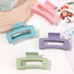 Tawakkal Mart Set of 4 Rectangular Hair Clips - Solid Color, Elegant, Non-Slip Hair Clips for All Hairstyles. Perfect for Ladies.