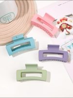 Tawakkal Mart Set of 4 Rectangular Hair Clips - Solid Color, Elegant, Non-Slip Hair Clips for All Hairstyles. Perfect for Ladies.