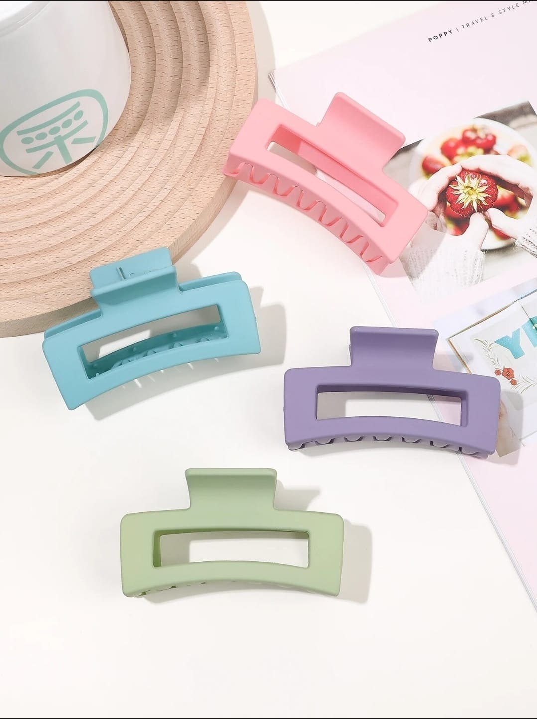 imgi_52_6f27a1c11b24e97616bb208258ba91d5 Tawakkal Mart Set of 4 Rectangular Hair Clips - Solid Color, Elegant, Non-Slip Hair Clips for All Hairstyles. Perfect for Ladies. - Image 1