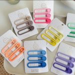 Tawakkal Mart 3 pcs/set basic Hollow oval gradient hair clips girls children sweet hair candy color makeup told hair accessories