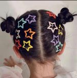 Tawakkal Mart 06 pcs Random ccoated colour candy BB star clips . Decorate hair pins By Tawakkal Mart