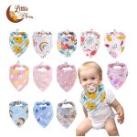 Tawakkal Mart 2pcs/lot Baby Bandana Drool Bibs for Boys and Girls 100% Organic Cotton Absorbent Bibs Newborn Burp Cloths