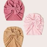 GP Pack of 3 Turban cap for baby girl hair bands