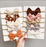 5Pcs/set Print Bows Baby Headbands for Children Elastic Baby Girls Turban Kids Hair Bands Headwrap Newborn Hair Accessories - Image 2