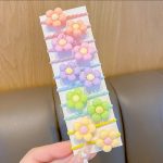 Tawakkal Mart 10-piece Set of New Korean Fashion Cartoon Cute Multicolor Headdress Does Not Hurt The Elastic Girl's Hair Cord