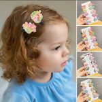 GP 10Pcs/Set Cartoon Colorful Hair Clips Baby Heart Flower Bear BB Clips Girls Hairpins Kids Headwear Accessories