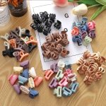 Tawakkal Mart 10Pcs/set Simple Frosted Small Hair Claws Girls Cute Solid Color Acrylic Hairpin High clamp headwear Hair accessories