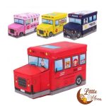 Tawakkal Mart Multi-function Fold Storage Box School Bus Toys Storage Box