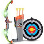 Kids Boww and Arroww Toy With LED Flash Lights, Basic Archeryyy Set Outdoor Game With Suction Cup Arrows, Target and Quiver For Boys & Girls Ages 3 -12 Years Old
