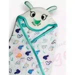 Infant Baby Hooded Swaddle Wrapping Sheet - Super Soft 100% Cotton - For Infants and New Born - Multicolor[RANDOM COLOUR+RANDOM DESIGNS]