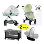 Tawakkal Mart Pack of 2 Pram Net, Universal Mosquito Fly Bug Insect Net Protection Cover For Pushchair Buggy Carrycot Bed Stroller Bassinet Basket