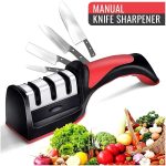 Kitchen Knife Sharpener Adjustable 3 in 1 Manual Knives and Scissor Sharpener Professional Blade Sharpening Tool Sharpener Stone