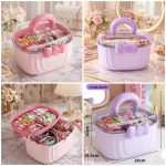 Cute Storage Box with Handle and Bow – Multi-Purpose Organizer Case for Kids Accessories, Toys & Hair Clips