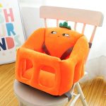 MultiFunction Baby Cartoon Back Support Seat Dining Chair Car Seats with Safety Straps Stuffed Plush Sofa Baby Children Sofa Learning Training Cushion Seater Toddler Nest Infant Floor Seat Cotton Nest Chair Babies Toys with 2 Holes Legs For 0-2 Years