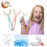 Tawakkal Mart Baby Toothbrush For Children's Teeth Cleaning Brush Kids U-Shaped Toothbrush For Children Mouth Oral Cleaning Brush 360 Degrees Training Toothbrushes Oral Care Portable Mouth-Cleaning Manual With Handle Daily Children's Cleaning Food