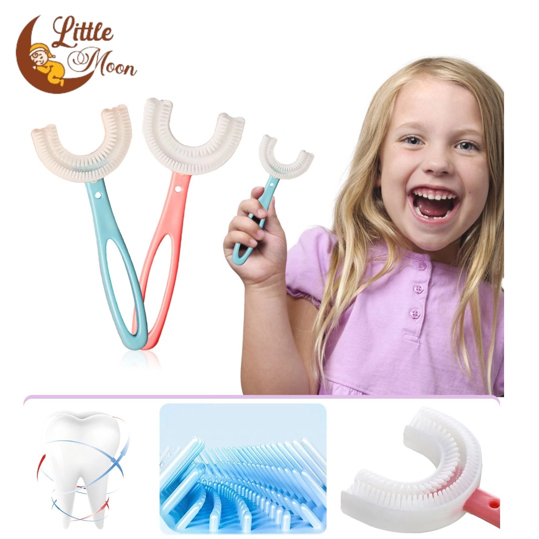 imgi_54_2b2855498c01a7514684b825d5b145a3 Tawakkal Mart Baby Toothbrush For Children's Teeth Cleaning Brush Kids U-Shaped Toothbrush For Children Mouth Oral Cleaning Brush 360 Degrees Training Toothbrushes Oral Care Portable Mouth-Cleaning Manual With Handle Daily Children's Cleaning Food - Image 1