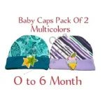 GP Newborn Baby Cap For Kids (0-6 Months) Pack of 2[RANDOM COLOUR+RANDOM DESIGNS]