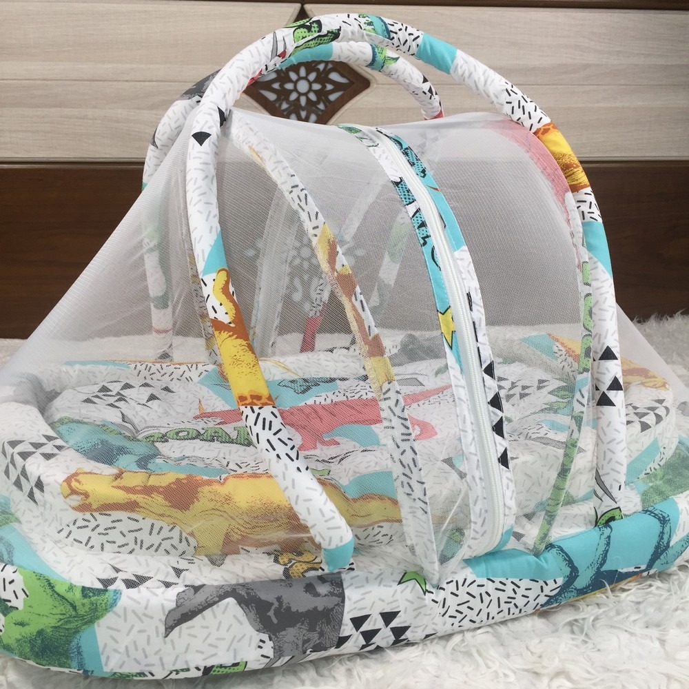 imgi_54_591fcef High Quality Latest Super Soft Large Baby Bed With Mosquito Net Zipper In Amazing Colors - Double Handle for Caring - Portable Zipper Baby Bed Sleeping Bag Baby Bistar Gaddi Sleeping Bag Bed - Image 1