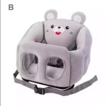 MultiFunction Baby Cartoon Back Support Seat Dining Chair Car Seats with Safety Straps Stuffed Plush Sofa Baby Children Sofa Learning Training Cushion Seater Toddler Nest Infant Floor Seat Cotton Nest Chair Babies Toys with 2 Holes Legs For 0-2 Years