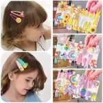Tawakkal Mart - Multicolor Children Hair Accessories Cartoon Bobby Pin Baby Hair Clips Colorful Girls Hairgrips Cute Rainbow Kids Hairpins