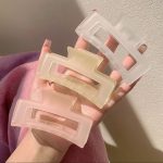 Tawakkal Mart Pack of 6, Pack of 3, pack of 1 Transparent and Matte Solid Girls Hair Claws Rectangle Hair Clips for Women Simple Elegant Hair Accessories Hair catchers (Multi Colors)
